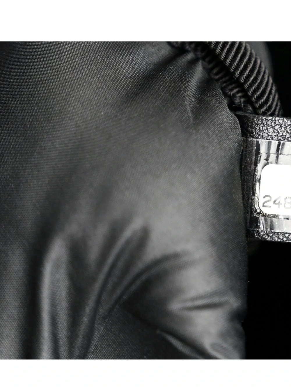 Chanel grey Black Quilted Logo Backpack